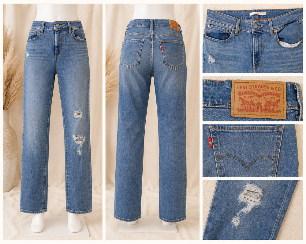 Levi’s 711 Size 30 Skinny Jeans Ripped Y2K Grunge Light Wash Denim 90's Rocker